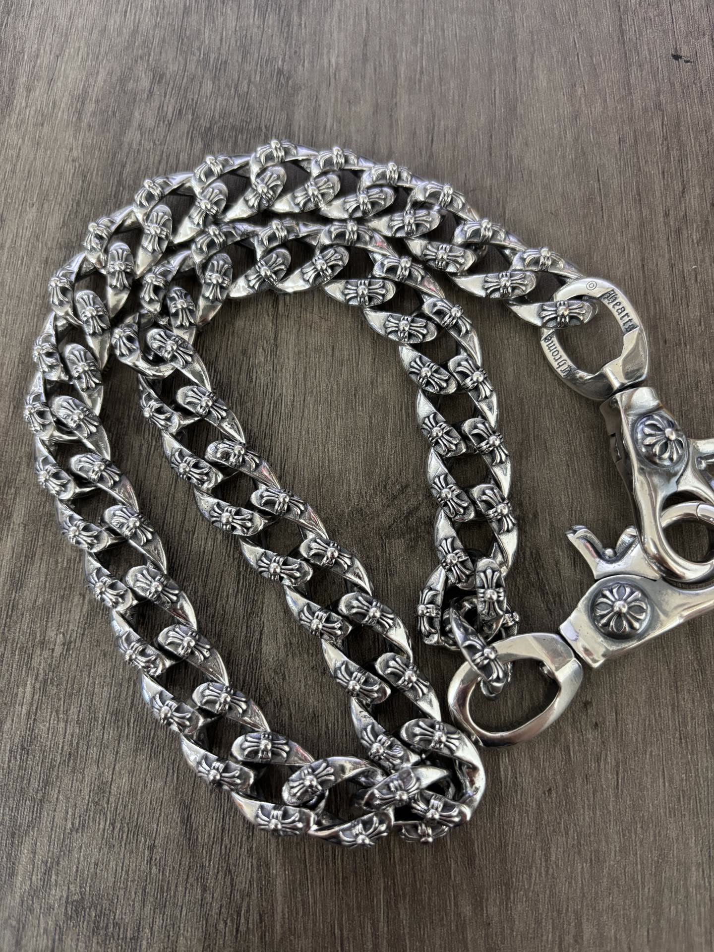 Chrome Hearts Silver Chain with Floral Design